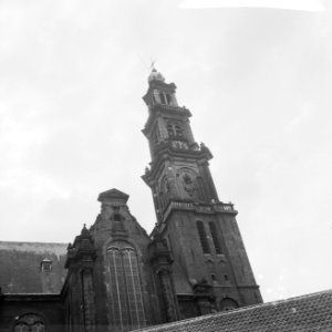 Amsterdam, Westerkerk. Exterieur vanuit het noorden met Westertoren, Bestanddeelnr 918-1321