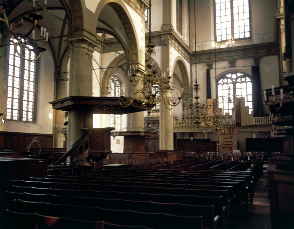 Amsterdam. Interieur Westerkerk de preekstoel, Bestanddeelnr 254-7505