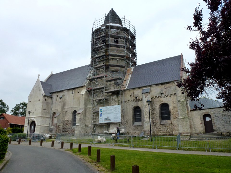 Ames (Pas-de-Calais, Fr) église Saint-Pierre PA00107956 en restauration, 2013