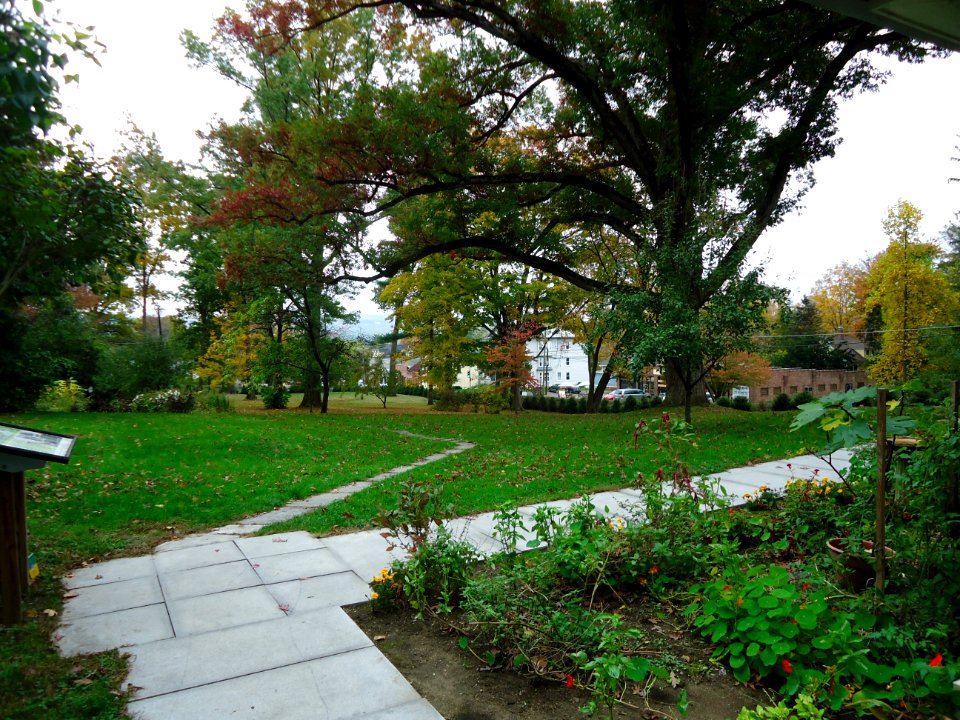 Amherst Massachusetts view from backyard of Emily Dickinson house looking southeastwards