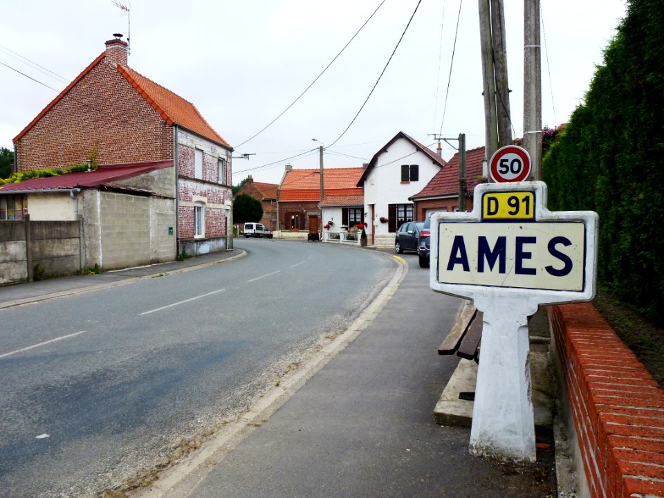Ames (Pas-de-Calais, Fr) city limit sign
