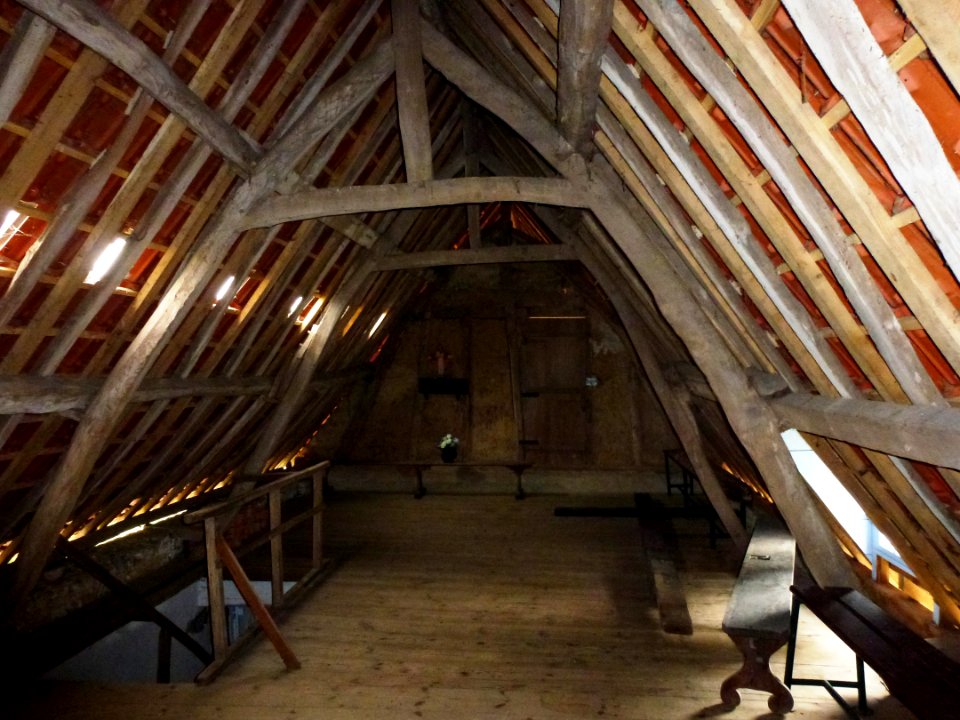 Amettes (Pas-de-Calais, Fr) maison natale Saint Benoît Fabre, les combles
