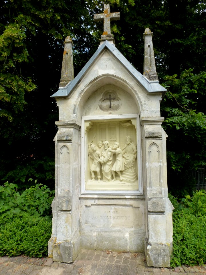 Amettes, Maison natale de Benoît Joseph Labre, chemin de croix station 01