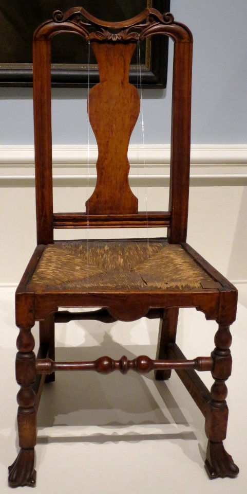 American Queen Anne style side chair made by John Gaines III, c. 1724-43, maple, Dayton Art Institute