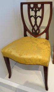 American side chair made by Thomas Howard, Jr., c. 1790, mahogany with satinwood and ebony inlay, Honolulu Museum of Art