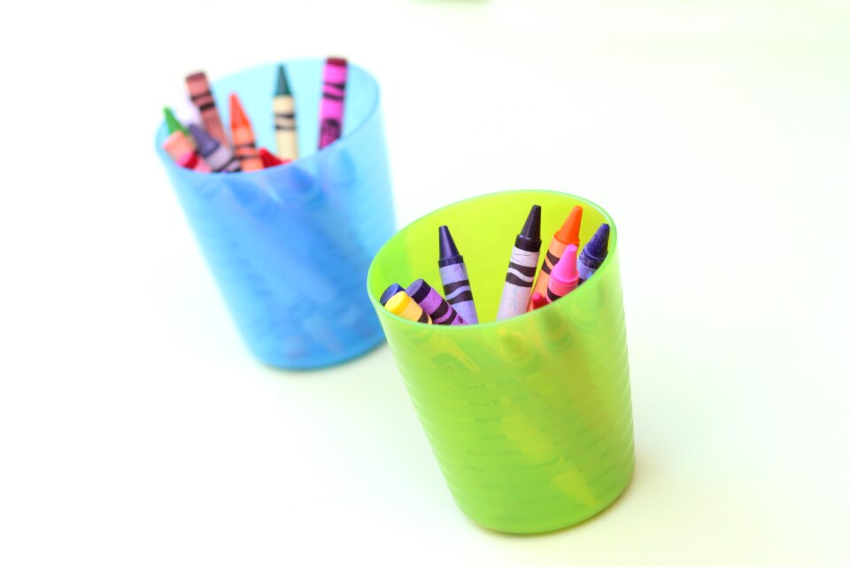 Crayons drawing painting
