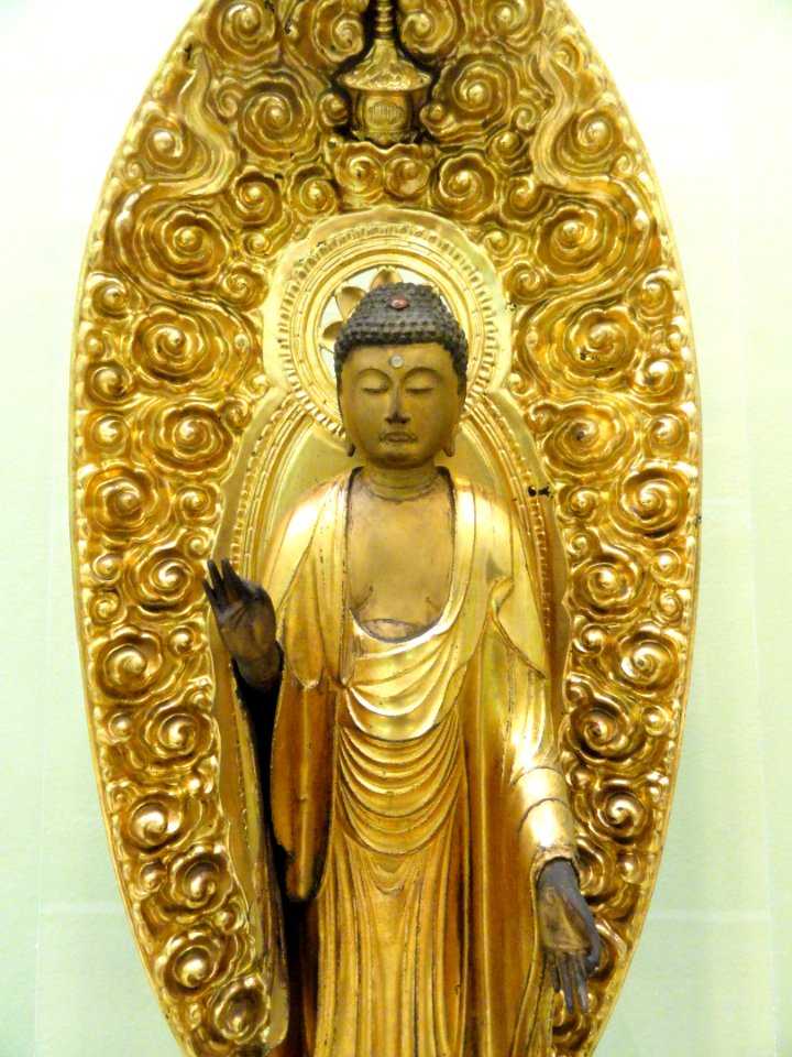 Amida Nyorai Buddha, Japan, 1700s, lacquer, wood, and gold leaf - George Walter Vincent Smith Art Museum - DSC03852