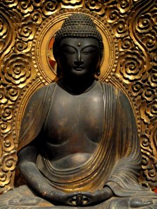 Amida Buddha, view 2, Japan, 17th century AD, wood with gilding - San Diego Museum of Art - DSC06506 photo