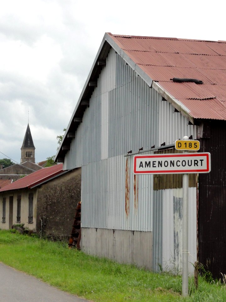 Amenoncourt (M-et-M) city limit sign