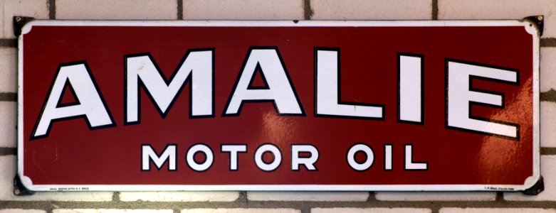 Amalie motor oil, enamel advertising sign