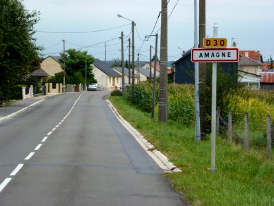 Amagne (Ardennes) city limit sign