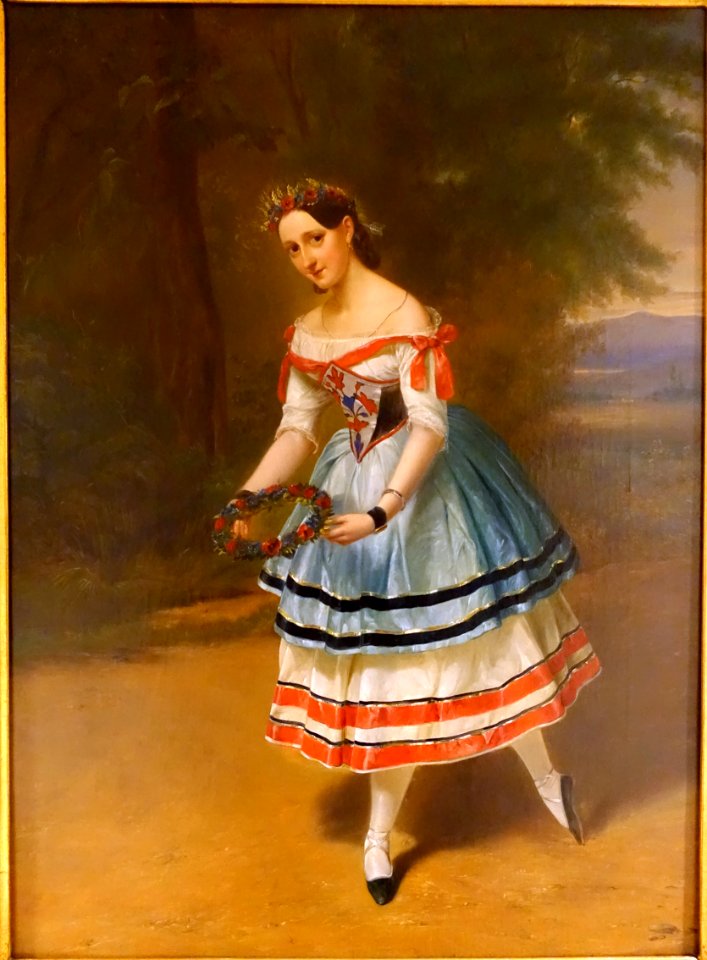 Amalie Dub as Annchen in Der Freischutz by Carl Maria von Weber, by A. Barthel, 1800-1850, oil on canvas - Braunschweigisches Landesmuseum - DSC04855