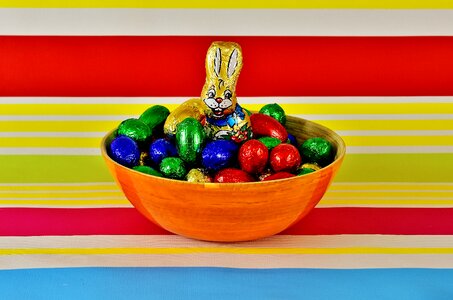 Easter bunny easter eggs color photo