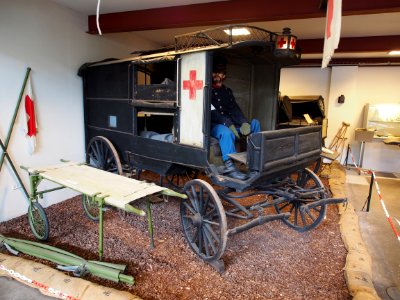Ambulance carriage, photographed at the Aalborg Forsvars- og Garnisonsmuseum