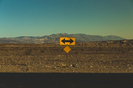 Road road sign decision photo