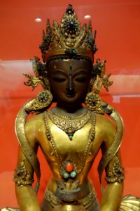 Amitayus, view 1, Nepal, 17th or 18th century, gilt copper - Berkeley Art Museum and Pacific Film Archive - DSC03976