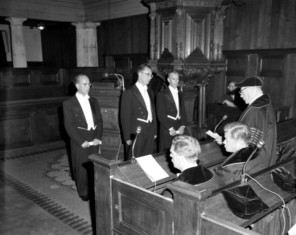 Amsterdam Promotie dr Van Poll in de Lutherse kerk aan het Spui, Bestanddeelnr 916-9422