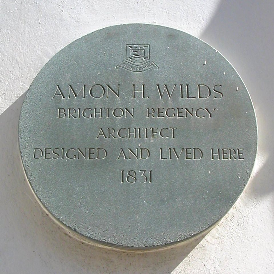 Amon Henry Wilds Plaque on Western Pavilion, Brighton (April 2009)