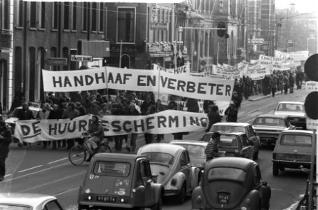 Amsterdam landelijke demonstratie voor behoud en verbetering huurbescherming ov, Bestanddeelnr 930-1158