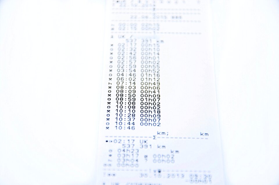 Lgv printed driving record