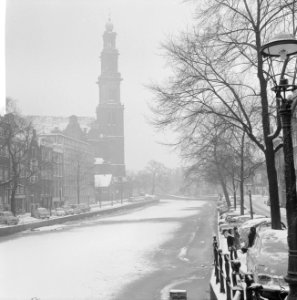 Amsterdam in de sneeuw, Westertoren, Bestanddeelnr 914-6538