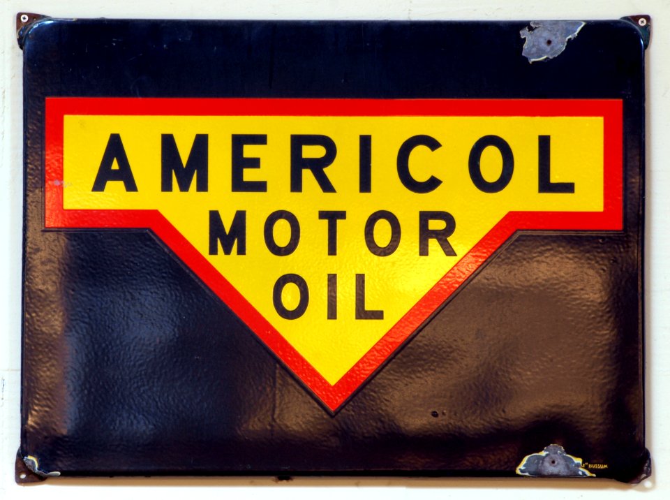 Americol enamel advert sign at the den hartog ford museum pic-076