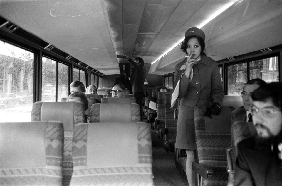 Americruiser, modernste bus van Greyhound Corporation in Amsterdam, Bestanddeelnr 926-7539