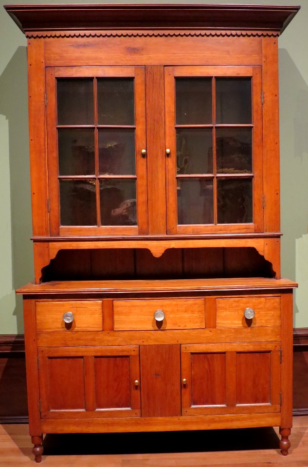 American wall cupboard, c. 1820, cherry, Dayton Art Institute