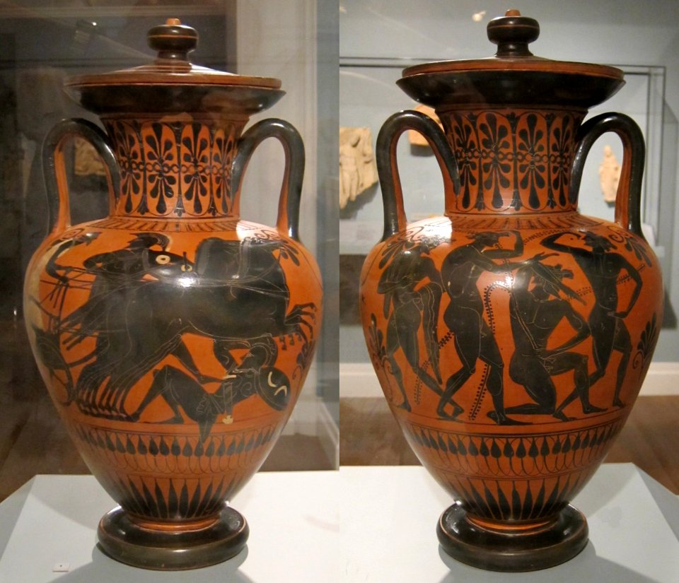 Amphora with lid attributed to the Acheloos Painter, HAA
