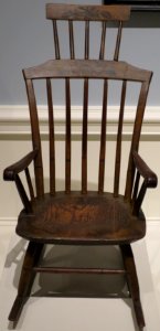 American child's comb-back Windsor rocking chair with painted decorations, c. 1800-10, Dayton Art Institute