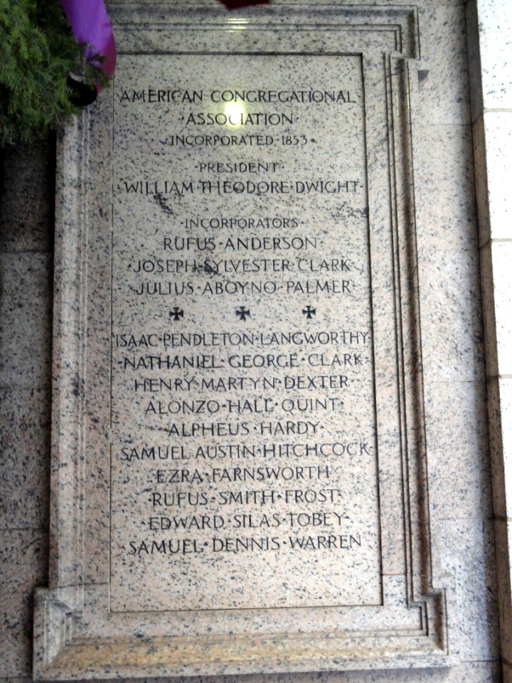 American Congregational Association plaque - Congregational House - Boston, MA - DSC04690