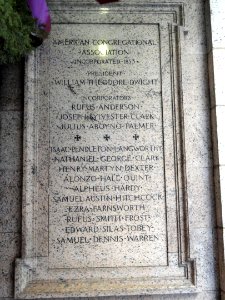 American Congregational Association plaque - Congregational House - Boston, MA - DSC04690