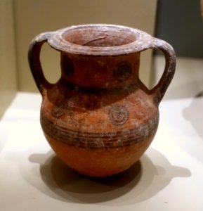 Amphoriskos, Cypriot, Cypro-Geometric II-III, c. 950-750 BC, terracotta - Middlebury College Museum of Art - Middlebury, VT - DSC07983