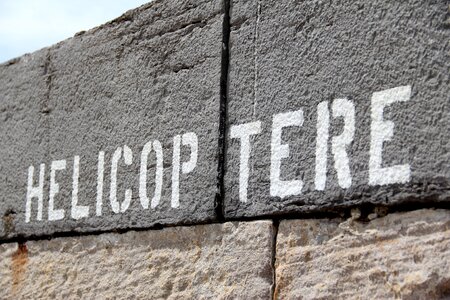 Helicopter wall typography photo