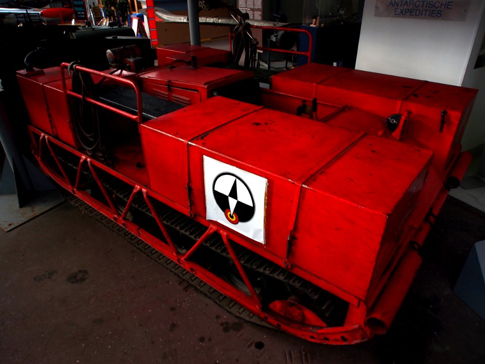 Antarctic expedition snow track vehicle