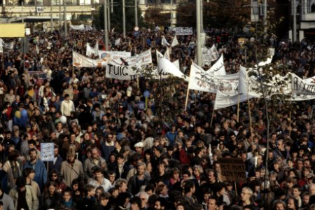 Anti kernwapendemonstratie in Den Haag ( 550 duizend deelnemers ) overzichten m, Bestanddeelnr 253-8816