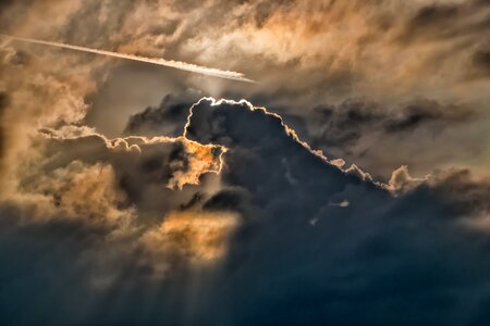 Rays dark clouds form photo