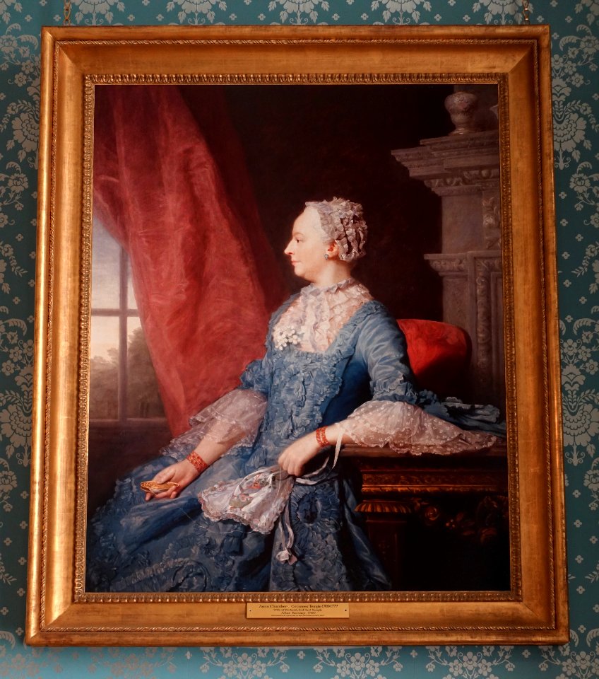 Anna Chamber, Countess Temple, by Allan Ramsay, 1760, photograph of the original painting - Stowe House - Buckinghamshire, England - DSC07109
