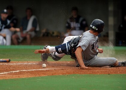 Safe at plate hardball competition photo