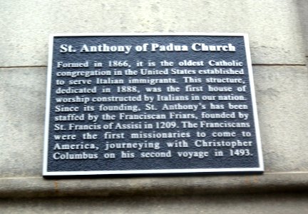 Anthony of Padua RCC Sullivan St plaque jeh