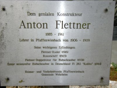 Anton Flettner Plakette R0017096