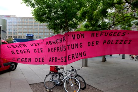 Antifascists on Alexanderplatz Berlin 2020-05-16 15