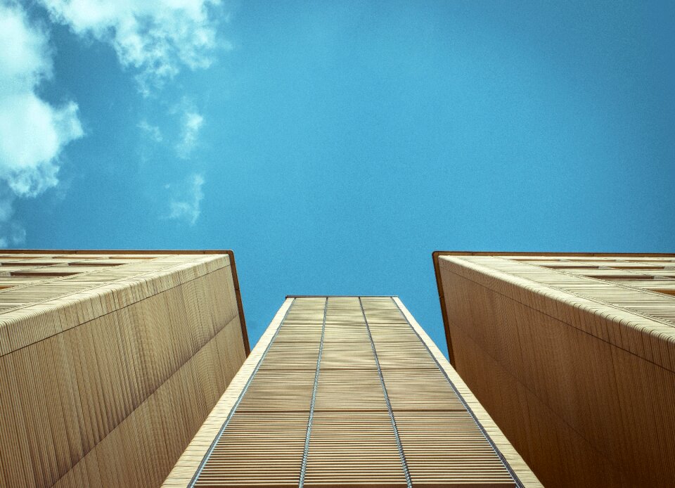 Wood house facade building