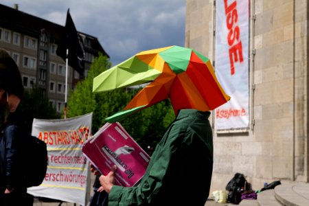 Antifascists on Rosa-Luxemburg-Platz Berlin 2020-05-16 19