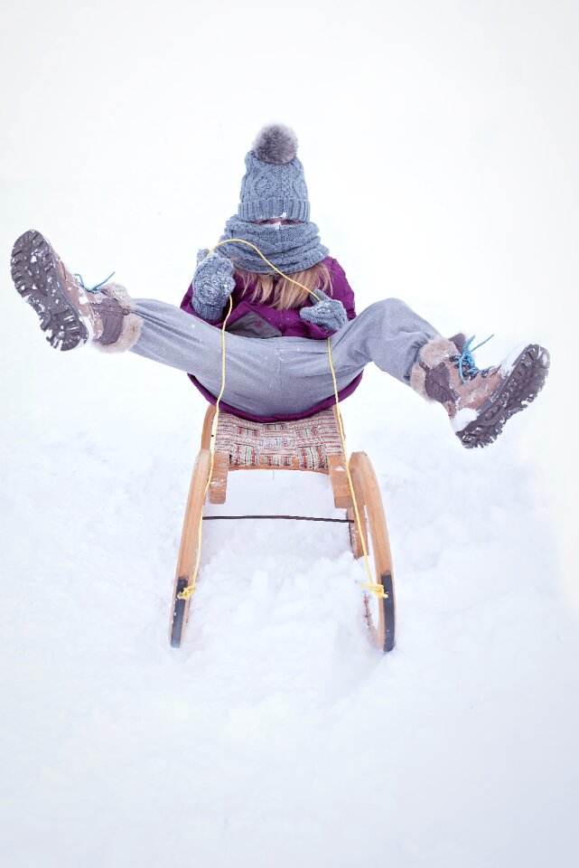 Girl toboggan slide