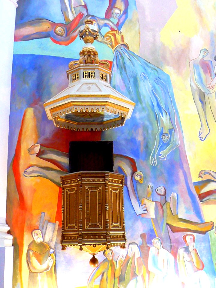 Antezana - San Miguel Arcángel, interior, 'Pinturas para la Vida' (Xabier Egaña) 04