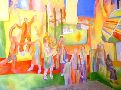 Antezana - San Miguel Arcángel, pórtico, 'Pinturas para la Vida' (Xabier Egaña) 6