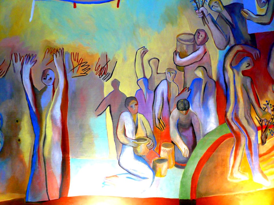 Antezana - San Miguel Arcángel, interior, 'Pinturas para la Vida' (Xabier Egaña) 05