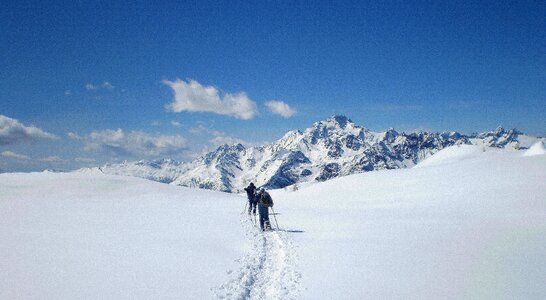 Mountain snow walk