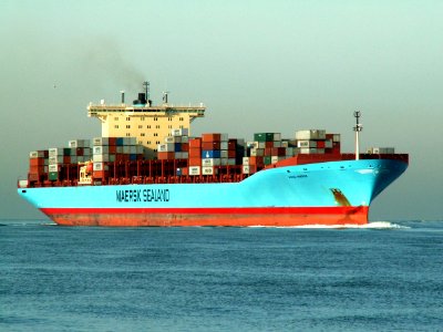 Anna Maersk IMO 9260421 approaching Port of Rotterdam, Holland 24-Jan-2006